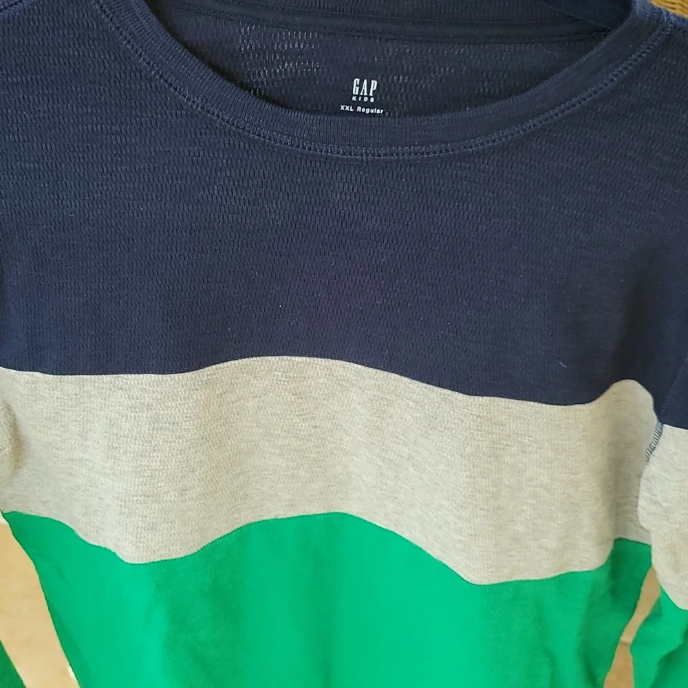 Gap navy/gray/green waffle weave 14/XXL